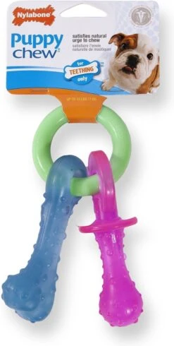 Nylabone Puppy Teething Pacifier Flexible - Hondenspeelgoed - Bacon 215x100x38 Mm 108 G Roze Blauw Groen Tot 11kg Small -Hondenproducten 605x1200 3