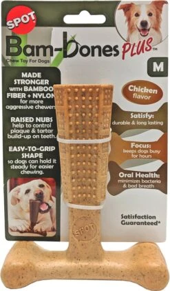 Spot Bam-Bones Plus Easy Grip - Veilig Kauwbot Voor Honden - Speciaal Voor Sterke Kauwers - Verzorgt Het Gebit Van De Hond - Rund Of Kip - S/M/L - Maat: Large, Smaak: Kip -Hondenproducten 702x1200 1