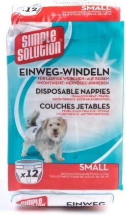 Simple Solution Wegwerp Honden Luier - SMALL 12 ST 38-48 CM -Hondenproducten 706x1200