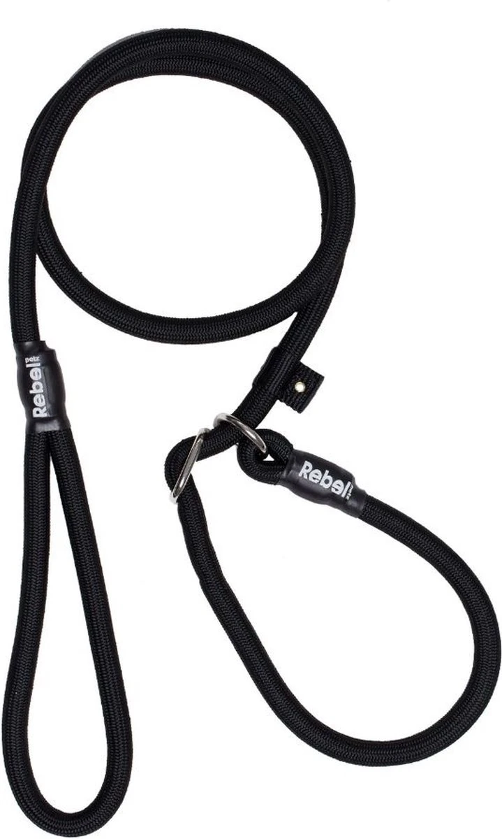 Rebel Petz - Honden Trainingslijn Met Halsband - Taupe, Zwart, Groen & Oranje - Maat Small Of Large - Kleur: Zwart, Maat: Large 3 Rebel Petz - Honden Trainingslijn Met Halsband - Taupe, Zwart, Groen & Oranje - Maat Small Of Large - Kleur: Zwart, Maat: Large