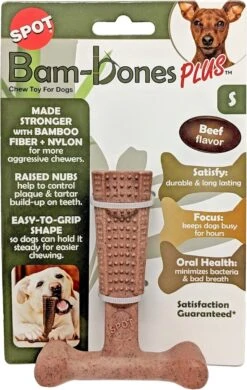 Spot Bam-Bones Plus Easy Grip - Veilig Kauwbot Voor Honden - Speciaal Voor Sterke Kauwers - Verzorgt Het Gebit Van De Hond - Rund Of Kip - S/M/L - Maat: Large, Smaak: Kip -Hondenproducten 760x1200