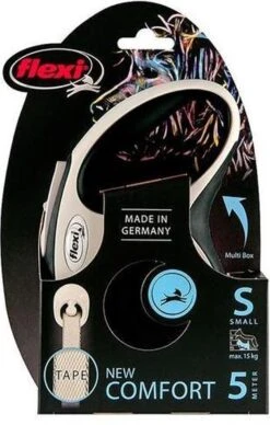 Flexi Rollijn New Comfort Tape L 8 M - Hondenriem - Zwart&Lichtgrijs -Hondenproducten 764x1200