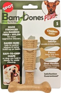 Spot Bam-Bones Plus Easy Grip - Veilig Kauwbot Voor Honden - Speciaal Voor Sterke Kauwers - Verzorgt Het Gebit Van De Hond - Rund Of Kip - S/M/L - Maat: Large, Smaak: Kip -Hondenproducten 784x1200 2