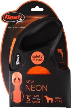 Flexi New Neon Tape - Hondenriem - Zwart/Oranje - M - 5 M - (<25 Kg) -Hondenproducten 791x1200 3