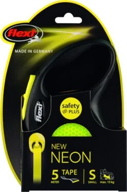Flexi New Classic - Hondenriem Incl. Neon Band - Geel - S - 5 M - (<12 Kg) -Hondenproducten 792x1200