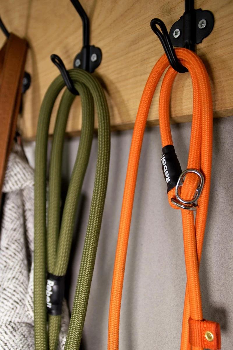 Rebel Petz - Honden Trainingslijn Met Halsband - Taupe, Zwart, Groen & Oranje - Maat Small Of Large - Kleur: Zwart, Maat: Large 16 Rebel Petz - Honden Trainingslijn Met Halsband - Taupe, Zwart, Groen & Oranje - Maat Small Of Large - Kleur: Zwart, Maat: Large - Afbeelding 14