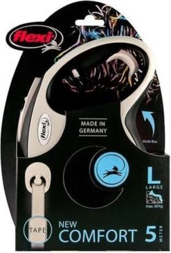 Flexi Rollijn New Comfort Tape L 8 M - Hondenriem - Zwart&Lichtgrijs -Hondenproducten 810x1200