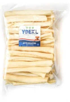YOEKL Kauwstaaf Witte Rol 15,5cm Voordeelzak 100 Stuks - Hondensnacks - Hondensnoepjes - Hondenbot - Kauwbot - Puppy -Hondenproducten 820x1200
