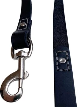 Hondenriem - 220cm – Zwarte Riem - Leren Hondenriem Met Stiksels – 100% Volnerfleer - Hond - Leer - Leder -Hondenproducten 856x1200 1
