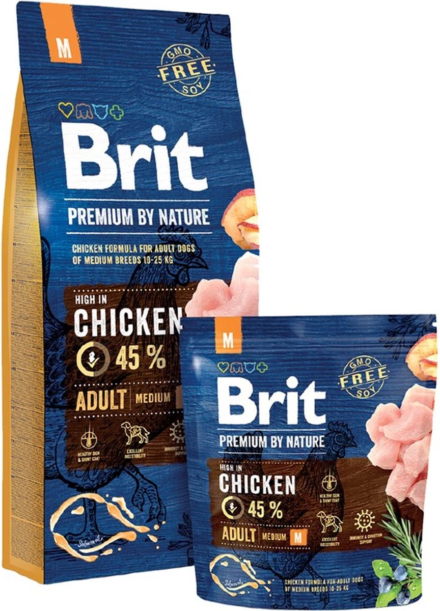 Brit Premium By Nature Hondenvoer Adult M 15 Kg - Hond 3 Brit Premium By Nature Hondenvoer Adult M 15 Kg - Hond
