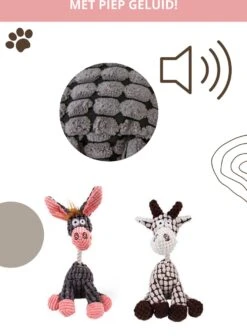 Honden Knuffel - Set Van 2 - Hondenspeelgoed Met Piep - Honden En Katten - Ezel En Giraf - Sellaio -Hondenproducten 881x1200 5