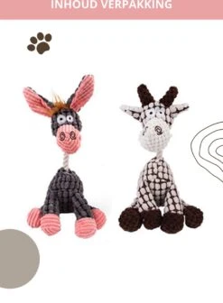 Honden Knuffel - Set Van 2 - Hondenspeelgoed Met Piep - Honden En Katten - Ezel En Giraf - Sellaio -Hondenproducten 881x1200 6