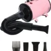 Forgoods Professionele Hondenfohn - Waterblazer Voor Honden - Hondenfohn Met 4 Opzetstukken - 2800W Verstelbaar Vermogen - Roze -Hondenproducten 929x1200