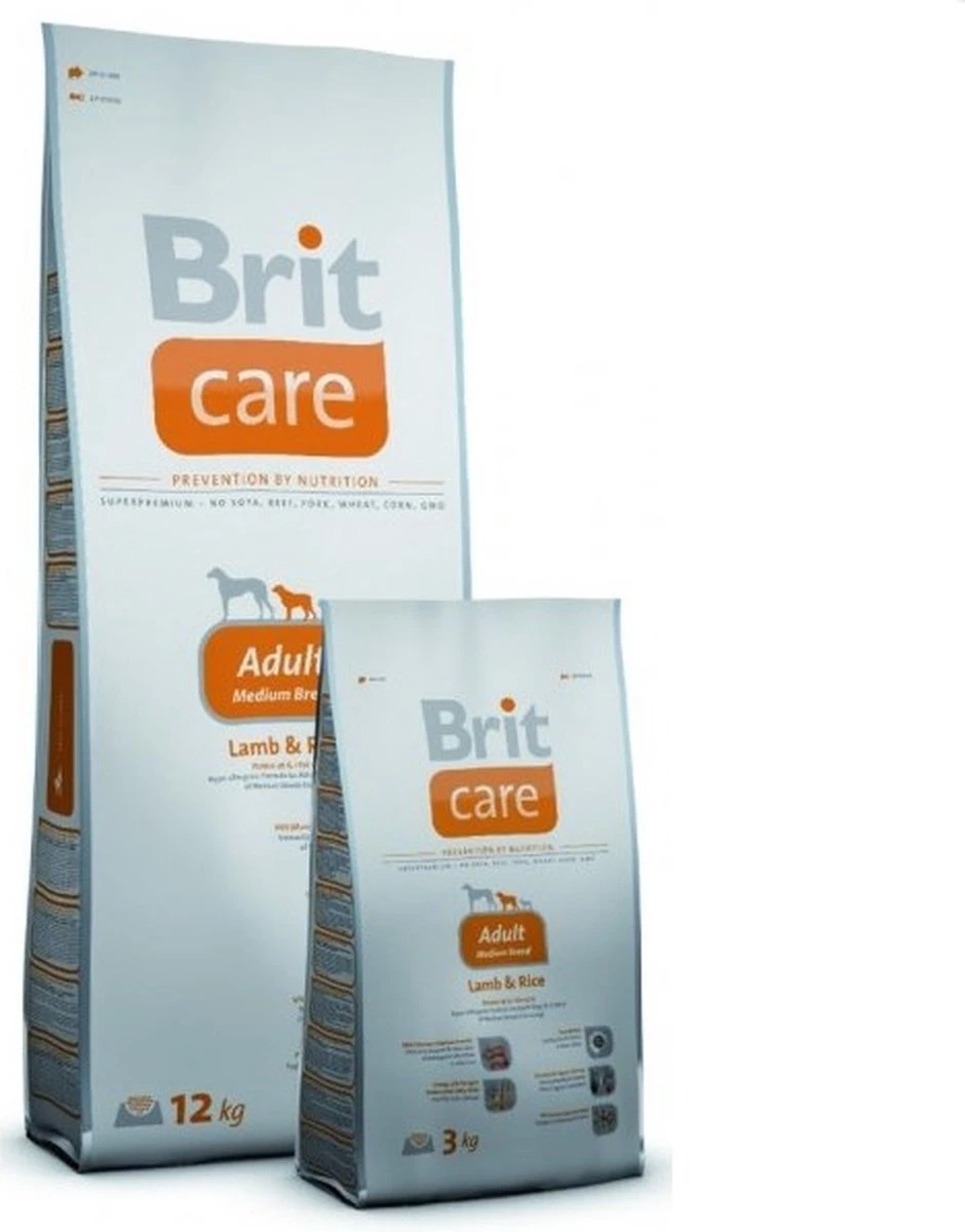 Brit Care Adult Medium Lam Hypo-allergeen 12kg Met 50% Vlees! 3 Brit Care Adult Medium Lam Hypo-allergeen 12kg Met 50% Vlees!