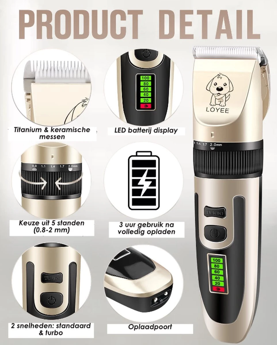 Joyage Professionele Hondentondeuse Voor Dikke Vacht – Honden Tondeuse & Hondentrimmer Tondeuse – Stille Tondeuse Katten & Honden Trimset Lang Haar – Trimmer Hond - Hondentondeuse Draadloos - Tondeuse Voor Honden - Tondeuse Hond Dikke Vacht 4 Joyage Professionele Hondentondeuse Voor Dikke Vacht – Honden Tondeuse & Hondentrimmer Tondeuse – Stille Tondeuse Katten & Honden Trimset Lang Haar – Trimmer Hond - Hondentondeuse Draadloos - Tondeuse Voor Honden - Tondeuse Hond Dikke Vacht - Afbeelding 2