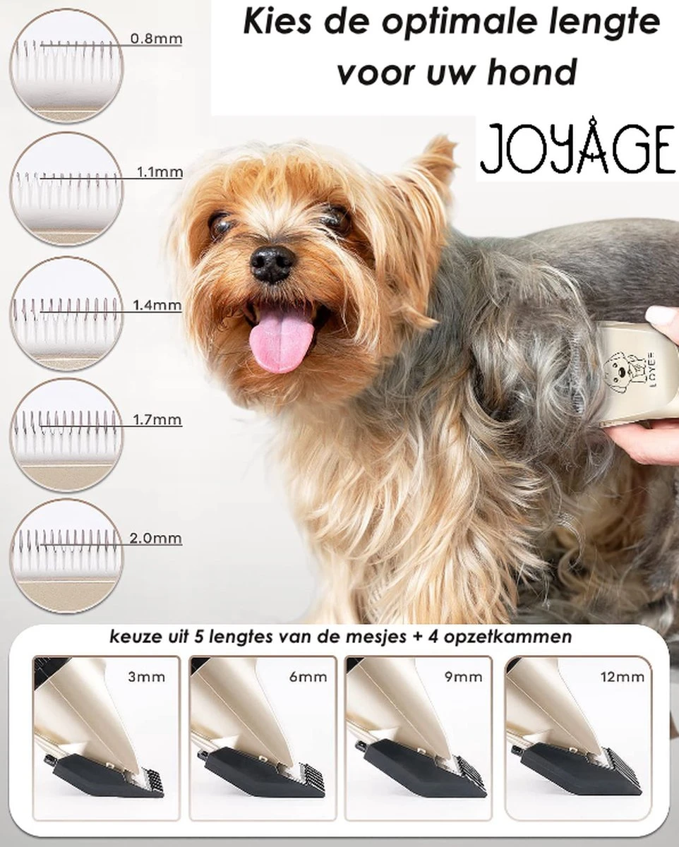 Joyage Professionele Hondentondeuse Voor Dikke Vacht – Honden Tondeuse & Hondentrimmer Tondeuse – Stille Tondeuse Katten & Honden Trimset Lang Haar – Trimmer Hond - Hondentondeuse Draadloos - Tondeuse Voor Honden - Tondeuse Hond Dikke Vacht 5 Joyage Professionele Hondentondeuse Voor Dikke Vacht – Honden Tondeuse & Hondentrimmer Tondeuse – Stille Tondeuse Katten & Honden Trimset Lang Haar – Trimmer Hond - Hondentondeuse Draadloos - Tondeuse Voor Honden - Tondeuse Hond Dikke Vacht - Afbeelding 3