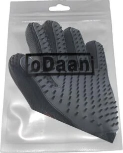 Borstel Voor Huisdieren - 2 Stuks LINKS + RECHTS - Voor Elke Vacht - Silicone - Vachtborstel - Borstel Handschoen - Zwart- ODaani -Hondenproducten 962x1200