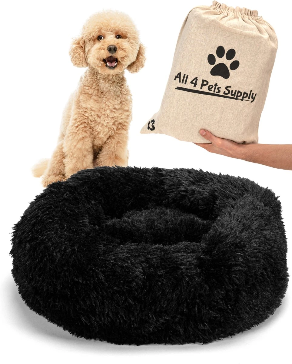 All 4 Pets Supply® Hondenmand Donut - Kattenmand - Maat XS - Geschikt Voor Honden/katten Tot 30 Cm - Hondenkussen - Zwart 3 All 4 Pets Supply® Hondenmand Donut - Kattenmand - Maat XS - Geschikt Voor Honden/katten Tot 30 Cm - Hondenkussen - Zwart