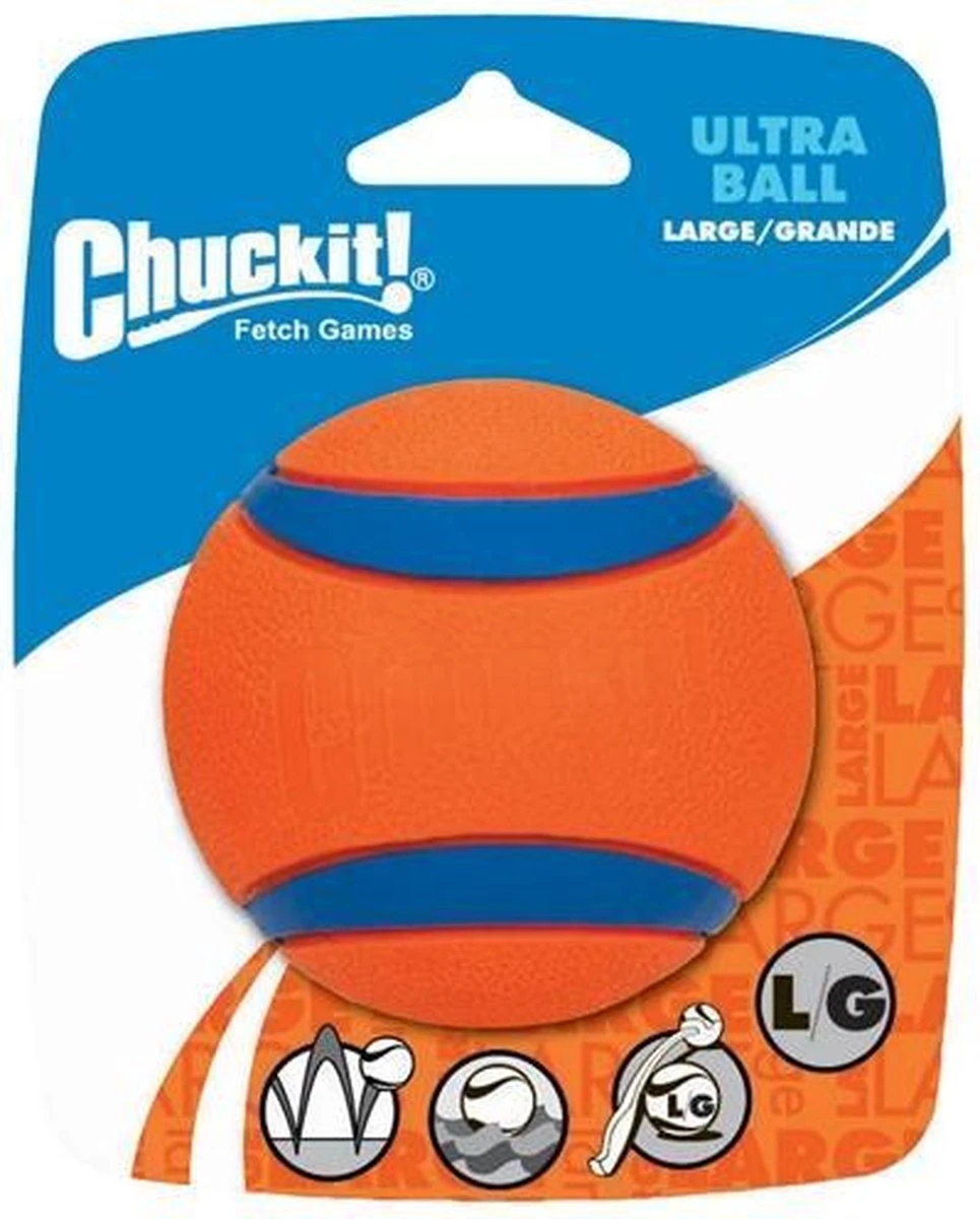 Chuckit! Ultra Ball XL – Honden Speelgoed – Ø 9 Cm – Oranje/Blauw – Apporteerspeelgoed – 1-Pack 7 Chuckit! Ultra Ball XL – Honden Speelgoed – Ø 9 Cm – Oranje/Blauw – Apporteerspeelgoed – 1-Pack - Afbeelding 5