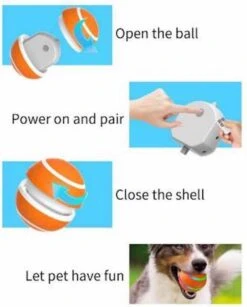 Merkloos Slimme Interactieve Zelf Rollende Bal Voor Honden - 3 Speelmodi - Honden Speelgoed - Hondenspeeltjes - USB Oplaadbaar - Met Afstandsbediening - Intelligente Automatische Roterende Waterproof Led Bal Met Afstandsbediening - Oranje -Hondenproducten 965x1200 3