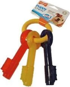 Nylabone Puppy Teething Key Flexible Geel&Blauw&Rood - Hondenspeelgoed - Wolf Tot 16kg -Hondenproducten 974x1200 2